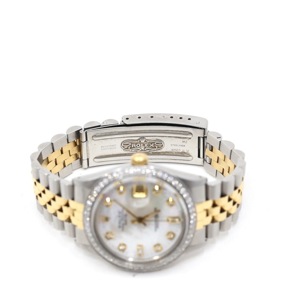 Rolex Oyster Perpetual Date Pearl Gold and Diamonds Watch - Picture 9 of 9